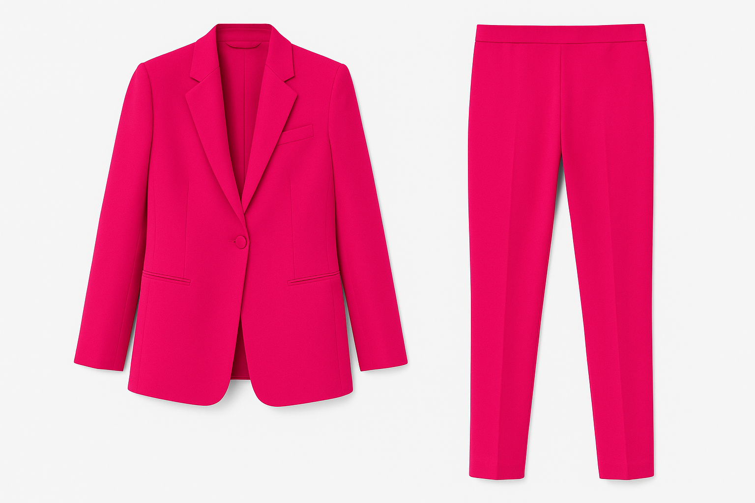 Tuxedo Hot Pink Wool Suit