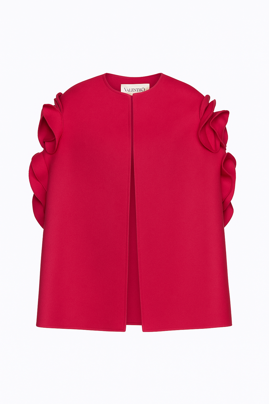 Compact Drap Rose-Appliqué Cape