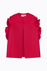Compact Drap Rose-Appliqué Cape