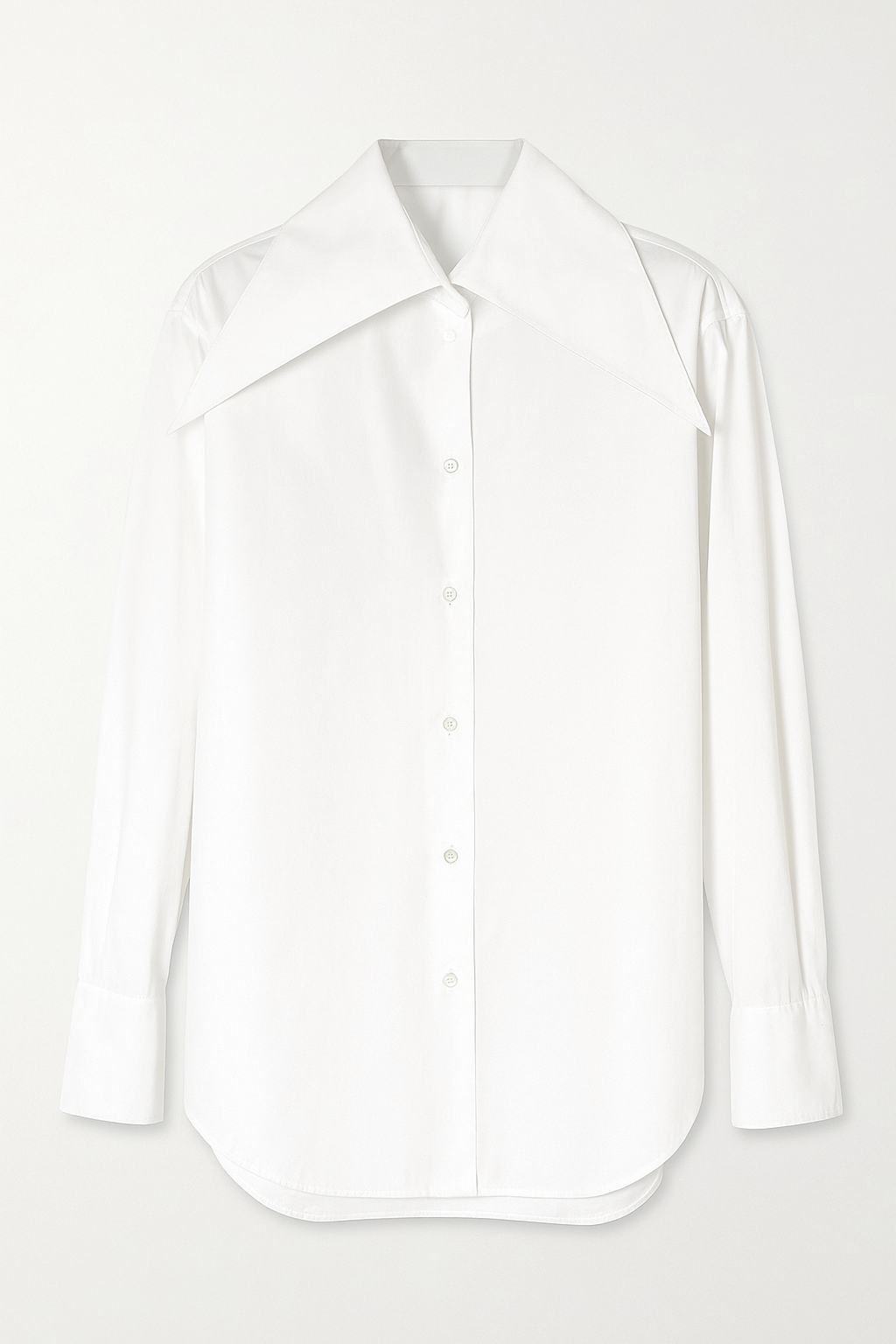 Armelle Exaggerated Point-Collar Shirt in White