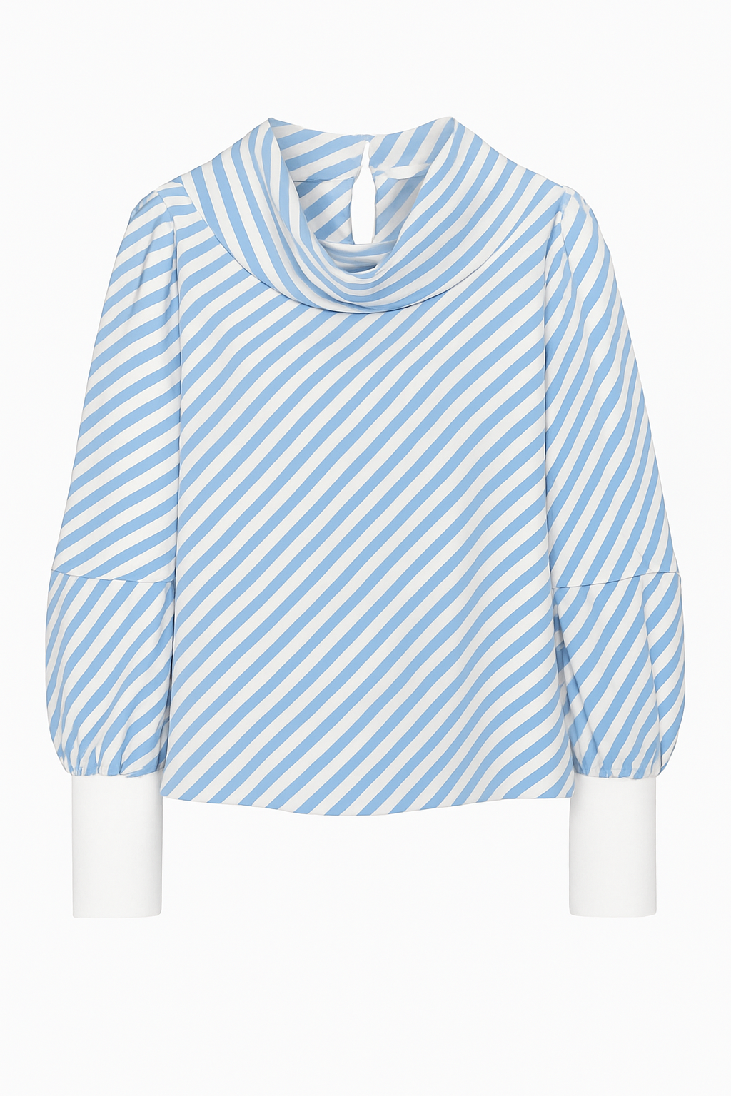 Blue and White Stripe Silk Blouse