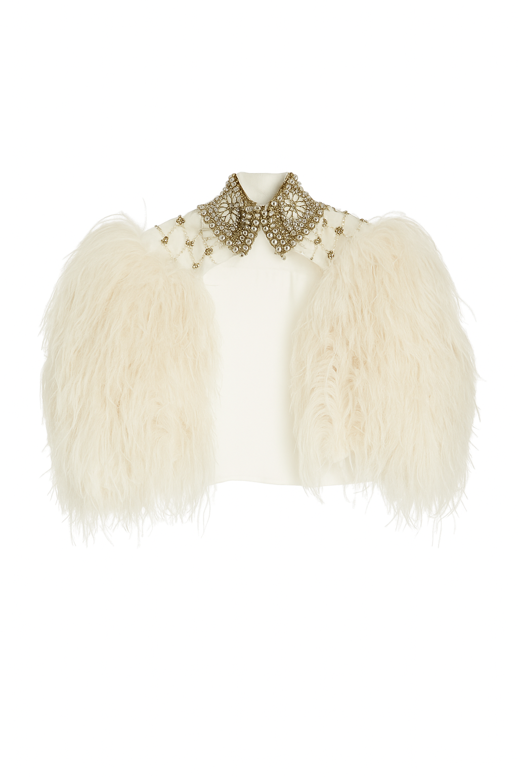 Ostrich Feather Cape with Beading