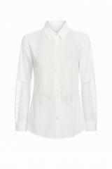 Shirt with feathers