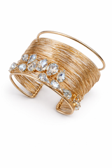 Gilded Crystal Cascade Wrap Cuff