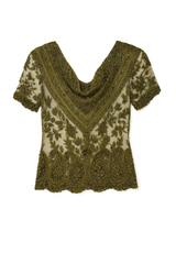 Green Lace Top with beading