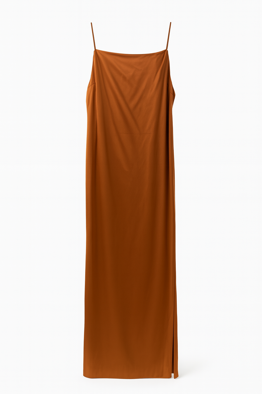 Nude Dress with Rhinestones over orange silk dress