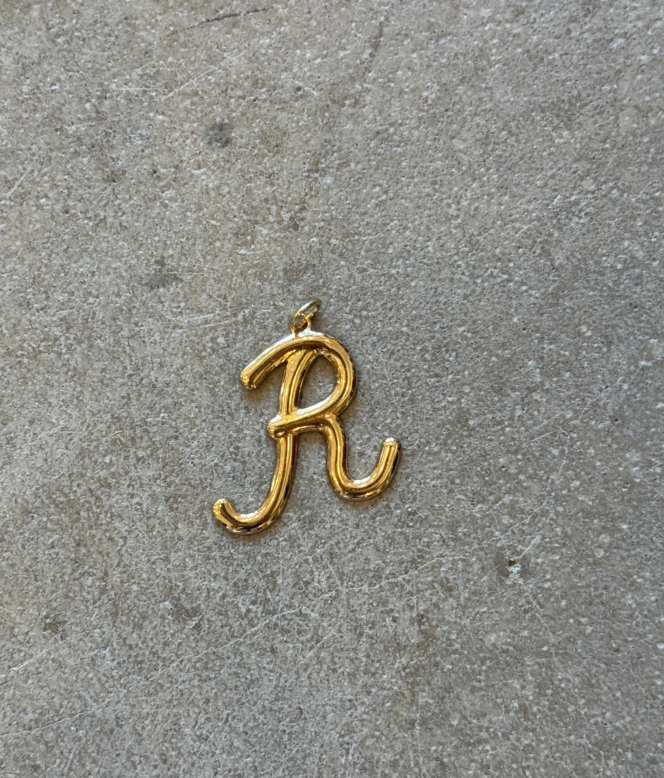 Gold “R” Large Pendant