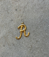 Gold “R” Large Pendant
