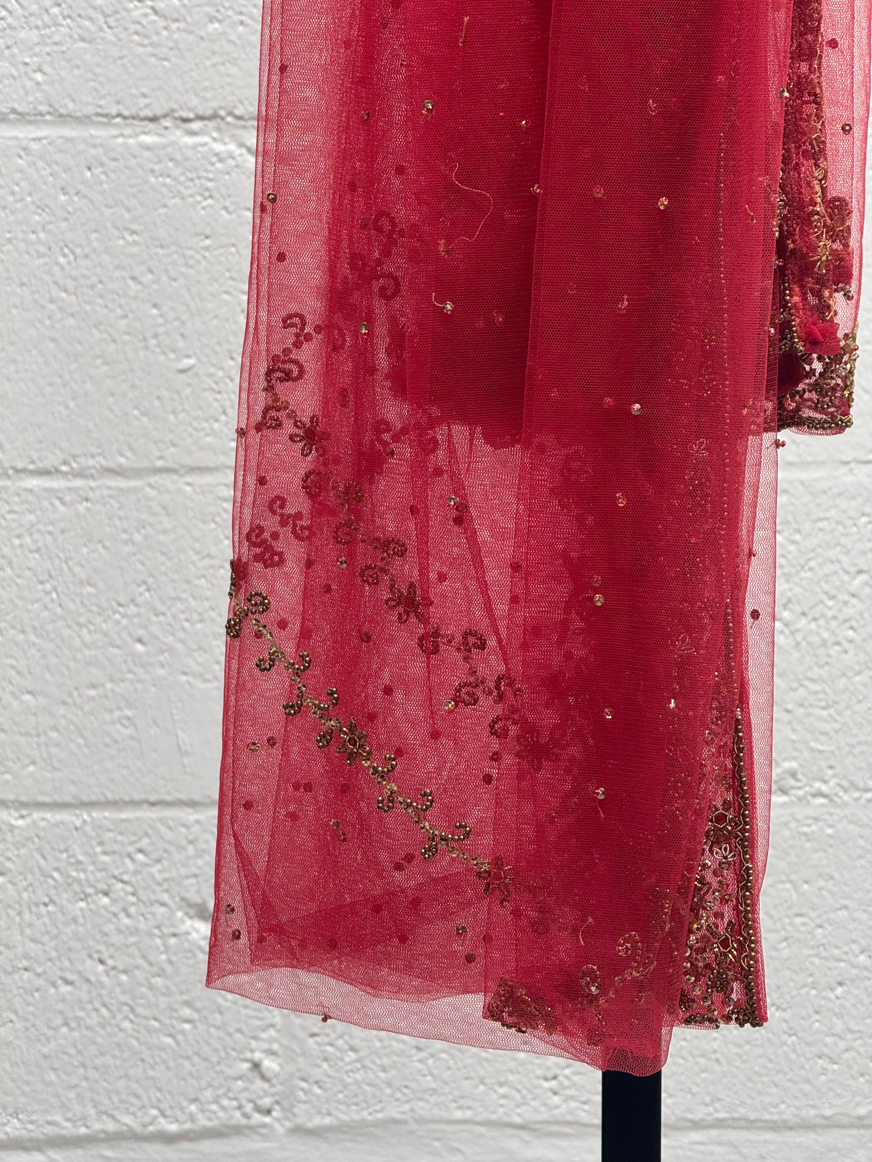 Beaded Top, Scarf and Skirt Set