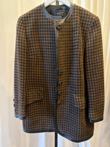 Houndstooth Leather Jacket