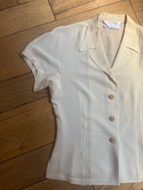 90's Cream Silk Blouse