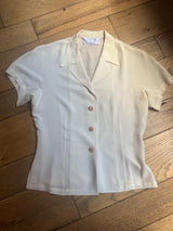90's Cream Silk Blouse