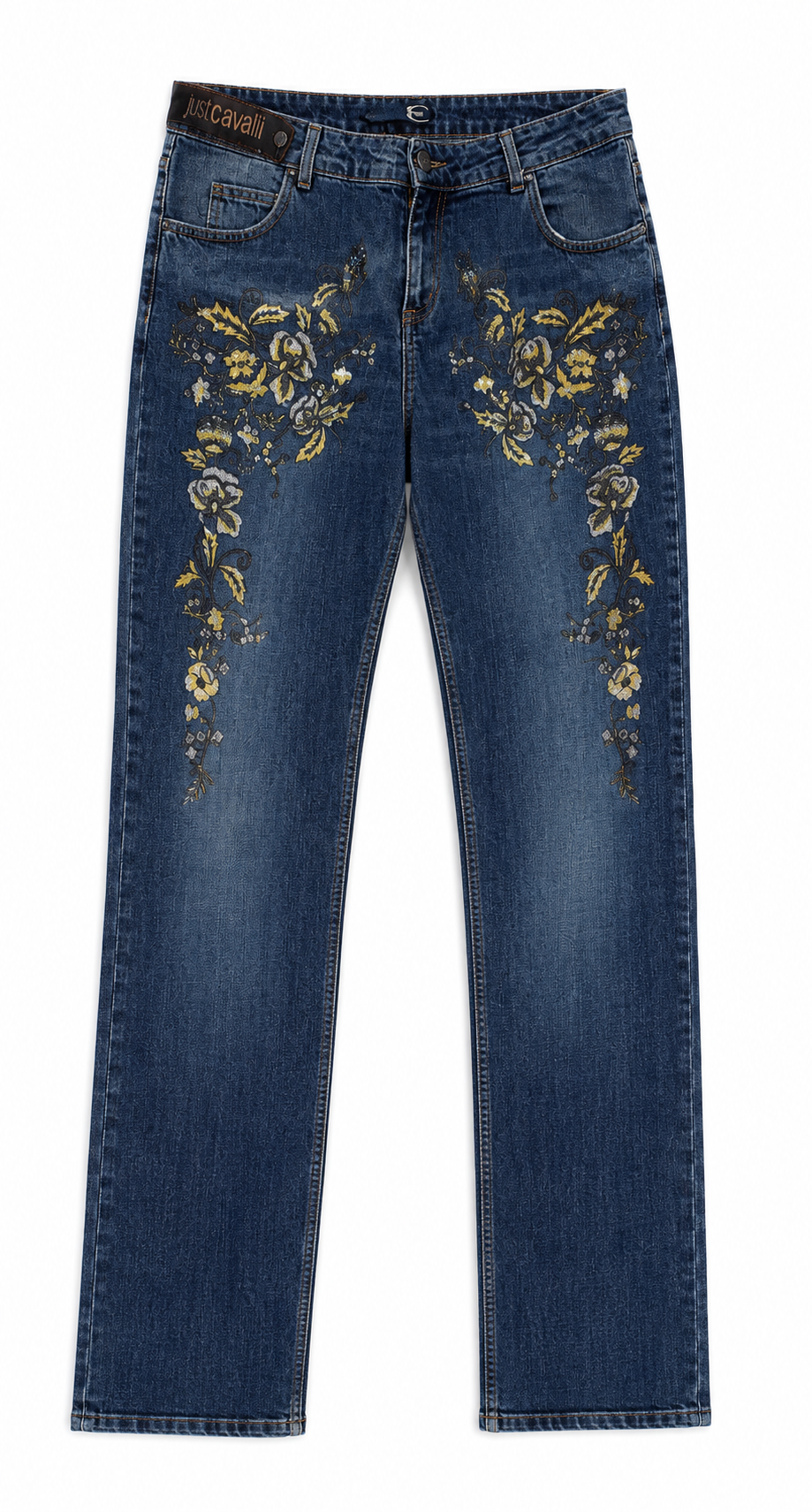 90s Flower Embroidery Jeans
