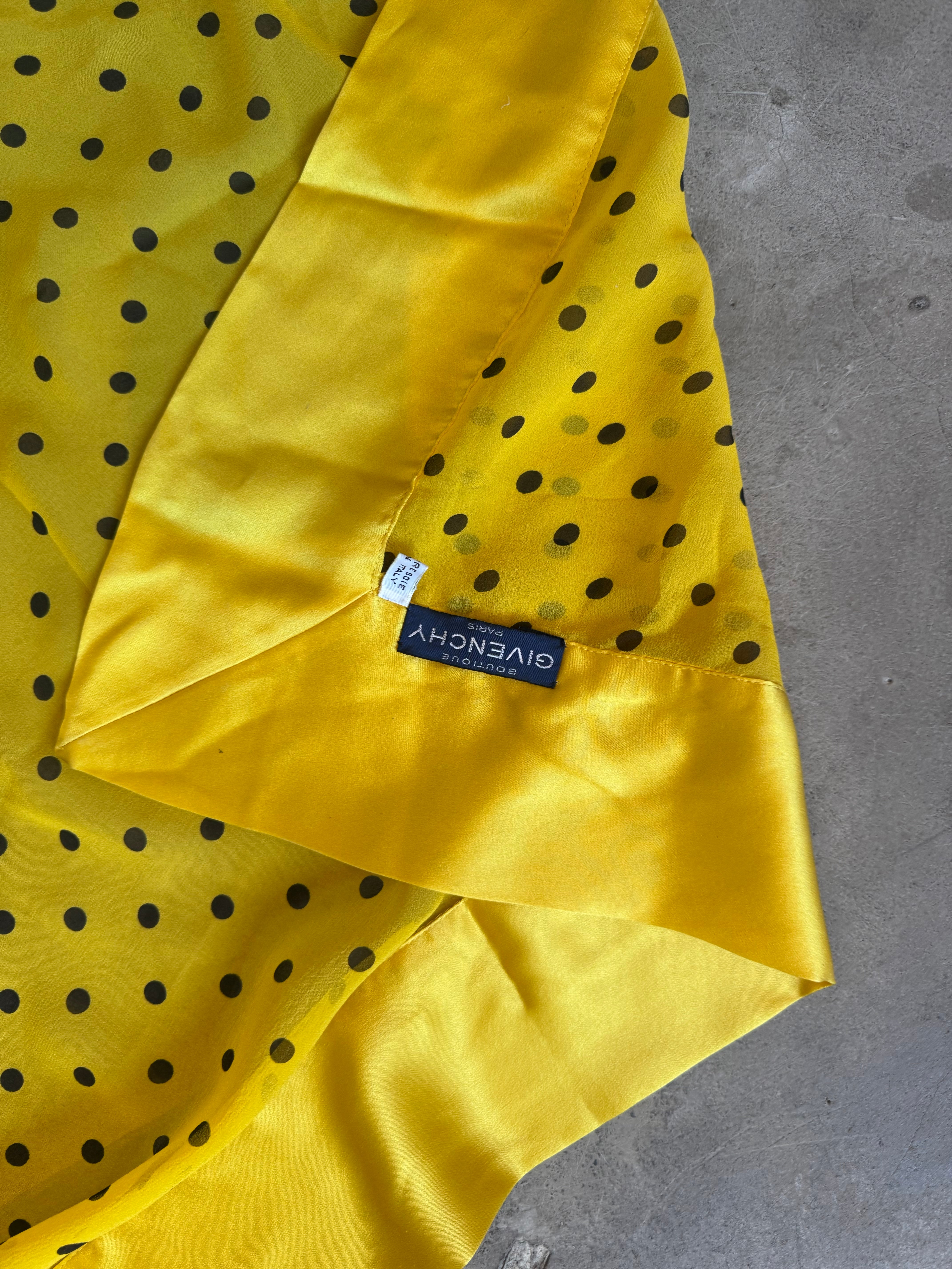 Yellow and Black Polka Dot XL scarf