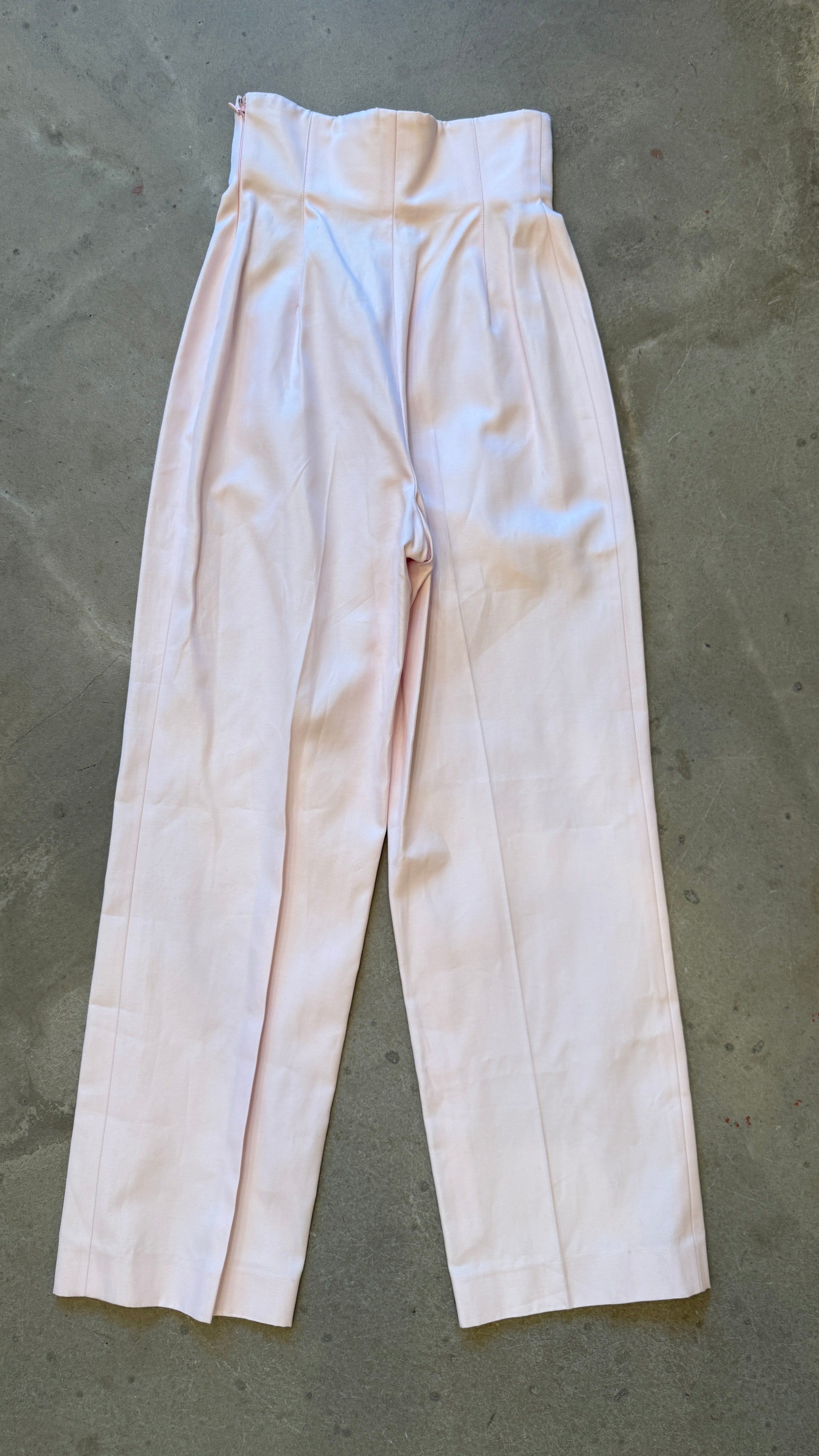 Powder Pink High-Waisted Trousers