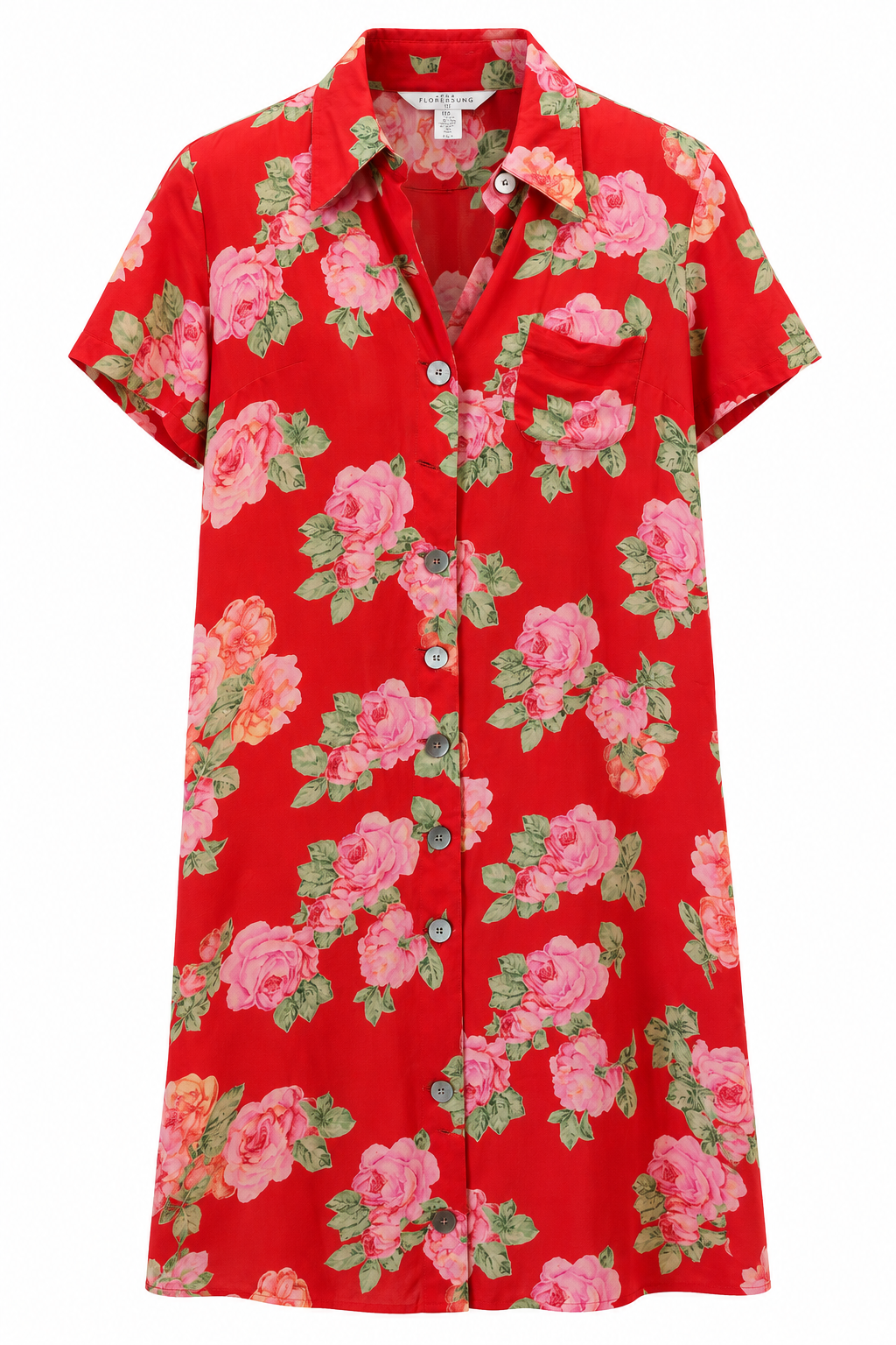 Red Floral Vintage Dress