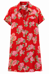 Red Floral Vintage Dress