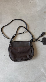 Brown Leather Bag with Dior Heart