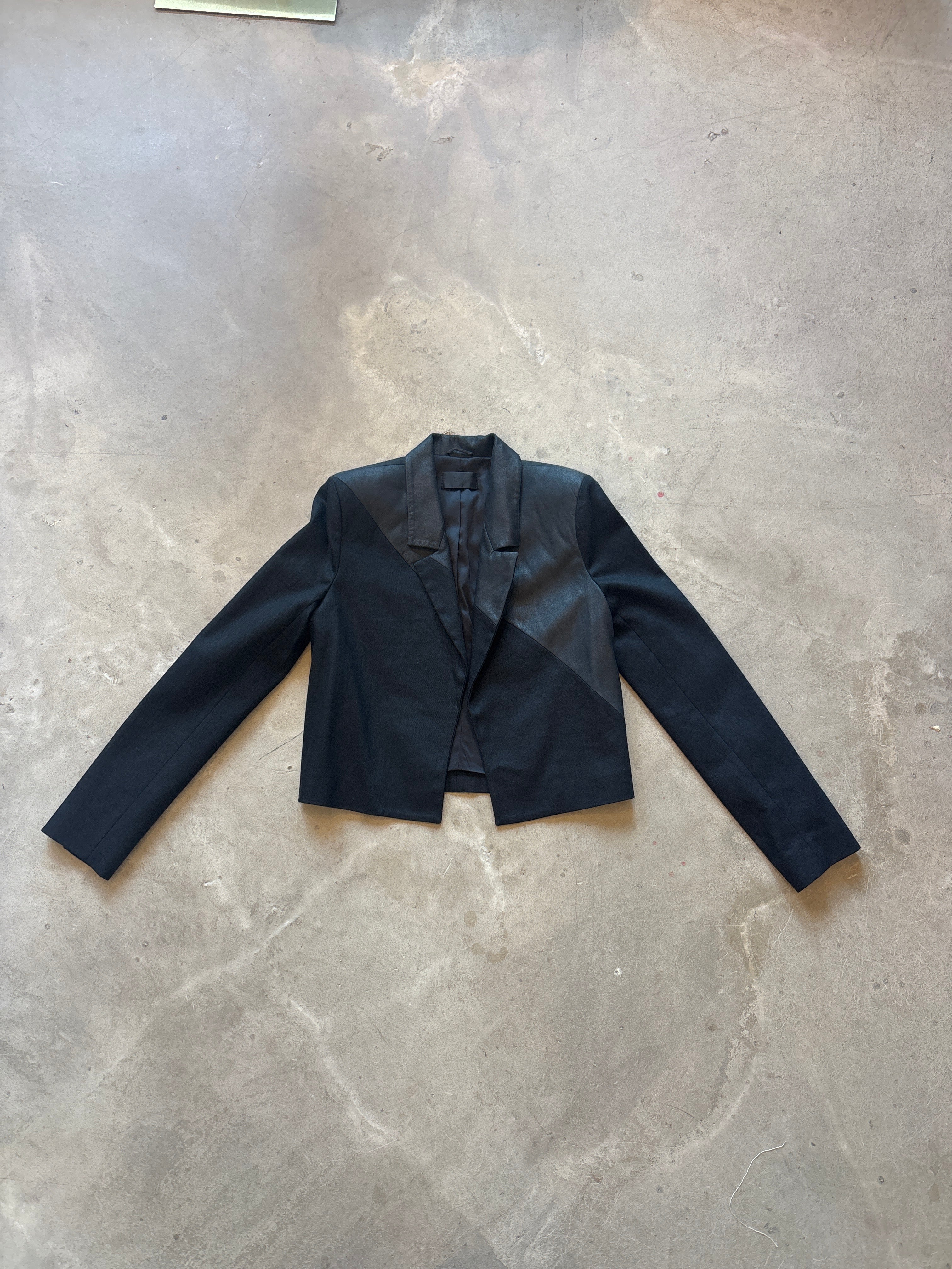 Black Denim & Leather Jacket