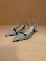 Amita Glitter Slingback Kitten Heel Pumps (39.5)