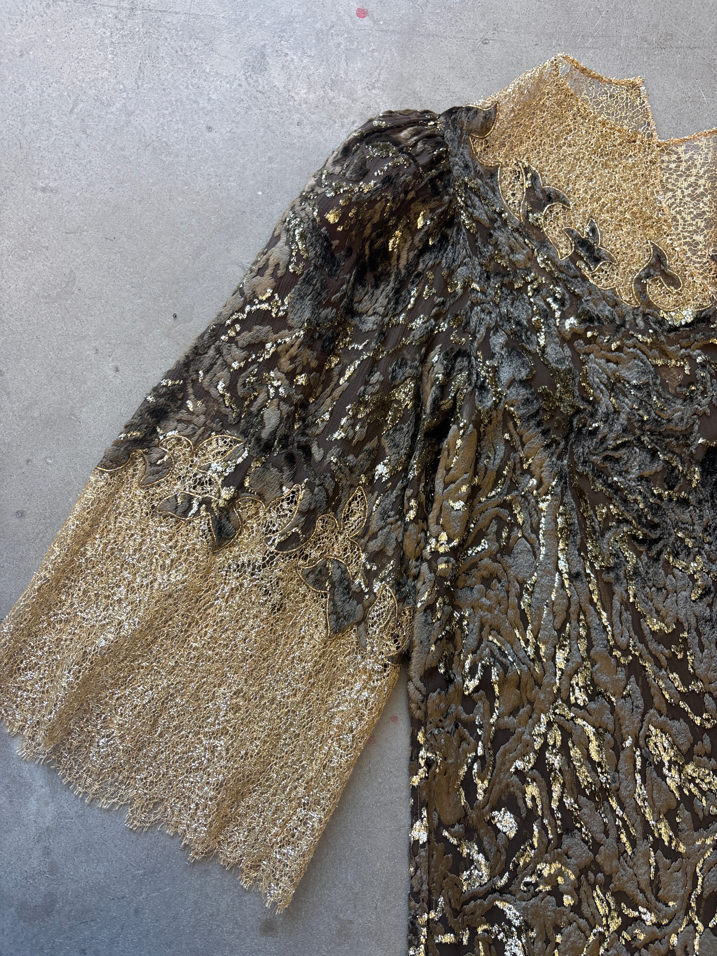 Brown & Gold Midi Dress