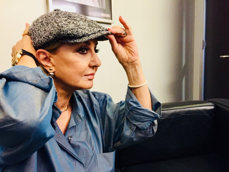 Houndstooth Newsboy Cap with Photo of Googoosh