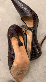 Brown Alligator Heels