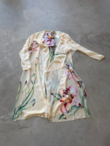 Silk Duster with water color flowers