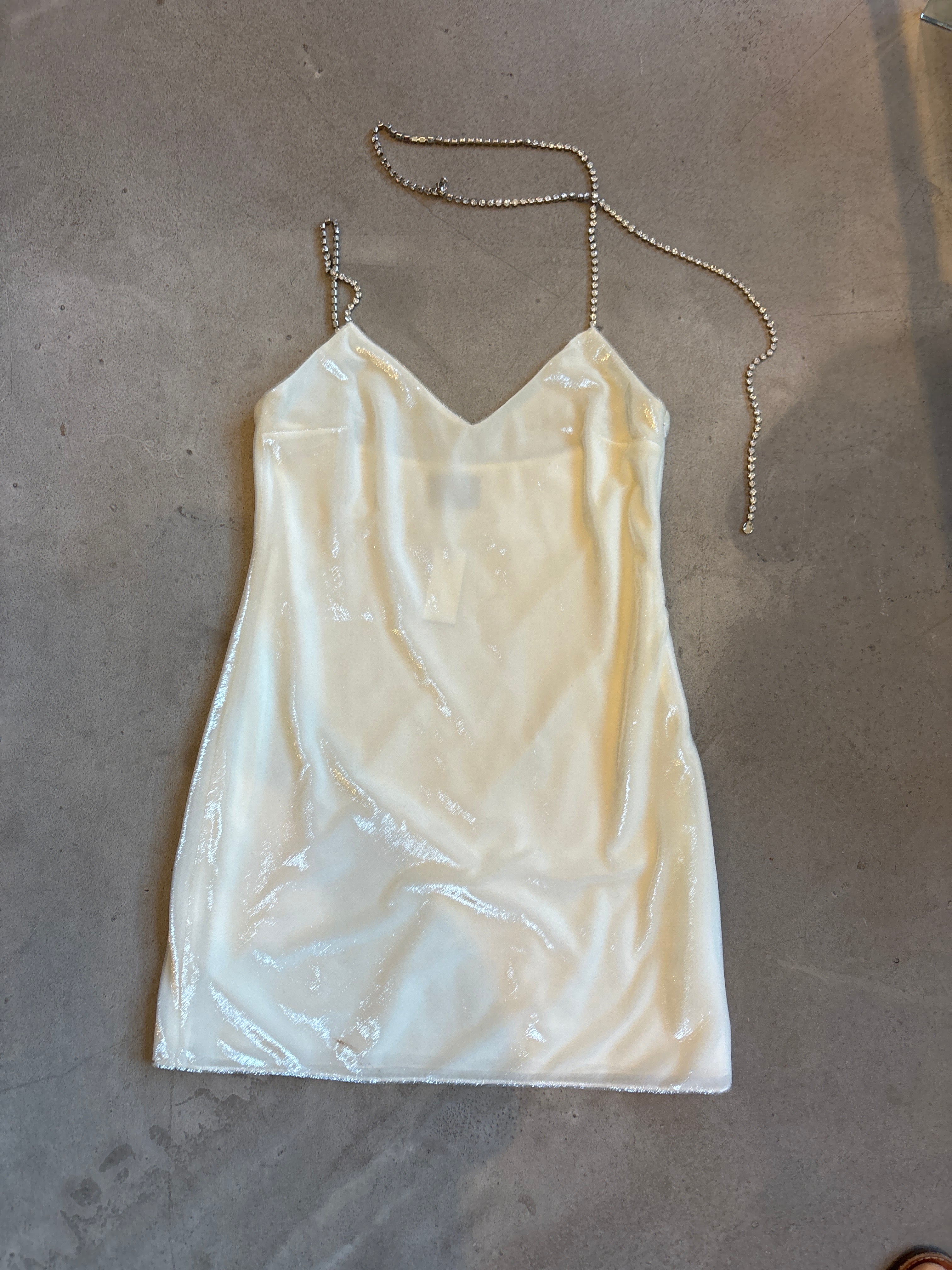 Area White Mini Dress with Accents