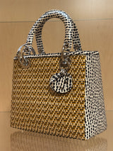 Lady Dior in Woven Bamboo and Water Snake