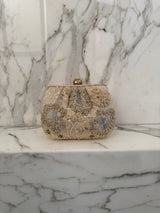 Vintage Cream Embellished Clutch