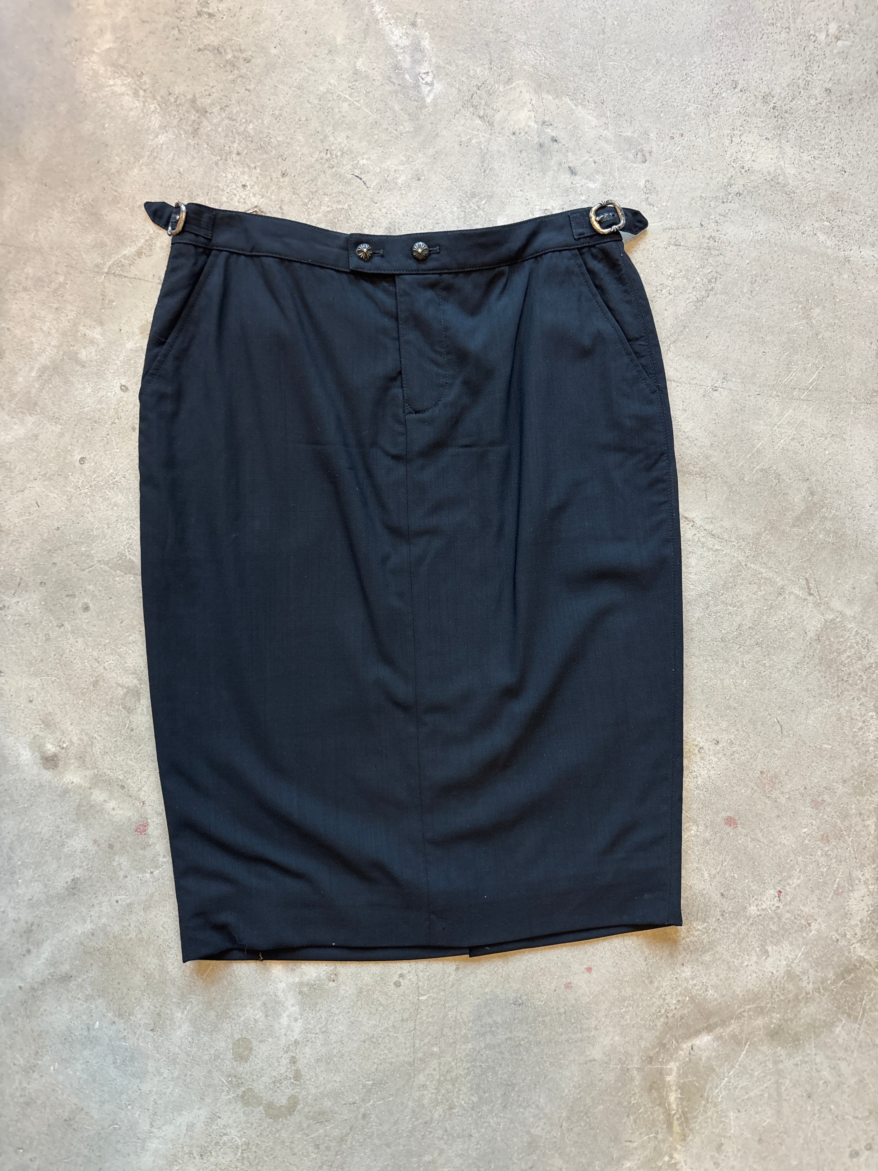 Black Pencil Skirt Chrome Hearts