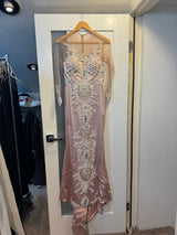 Pink embroidered gown