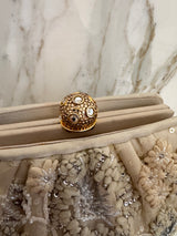 Vintage Cream Embellished Clutch