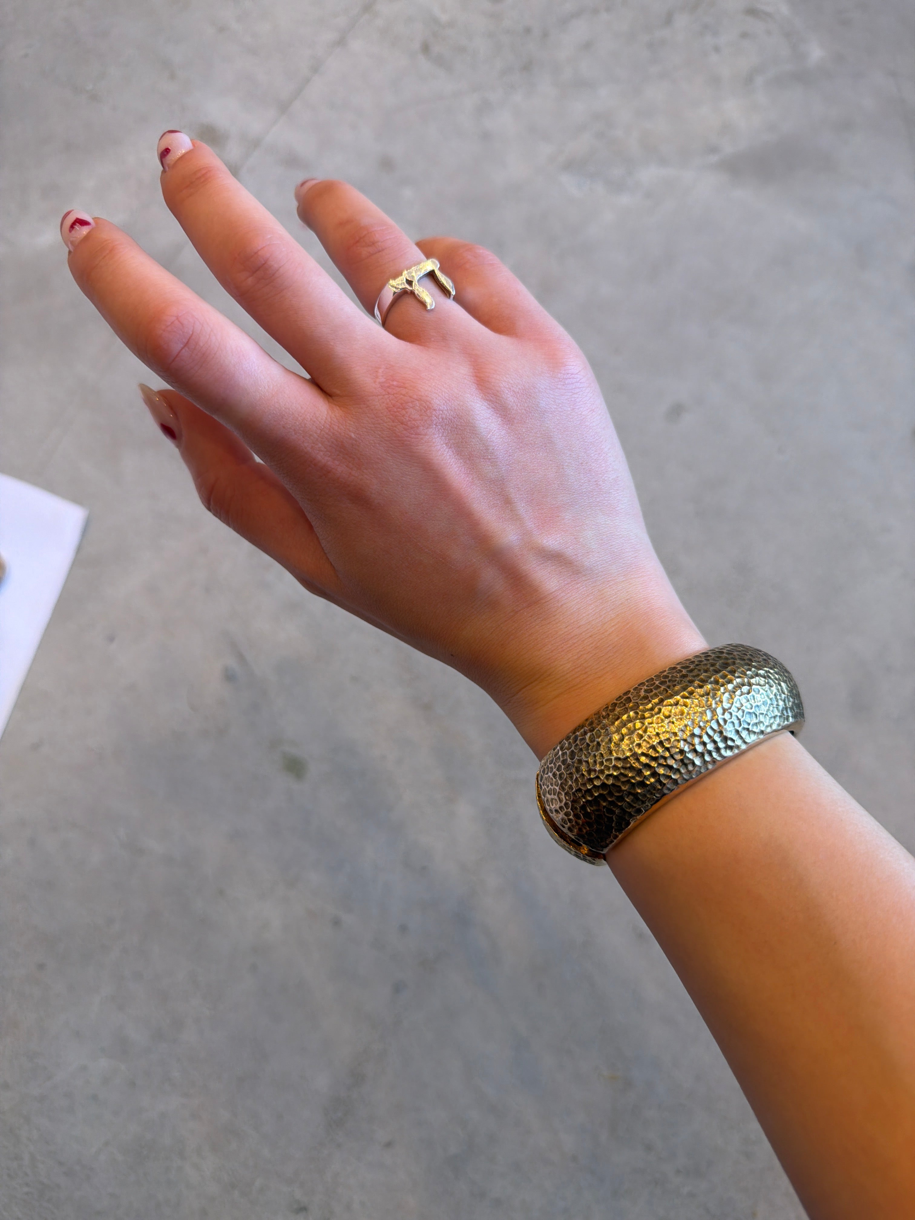 Thick Speckled Gold Bangle