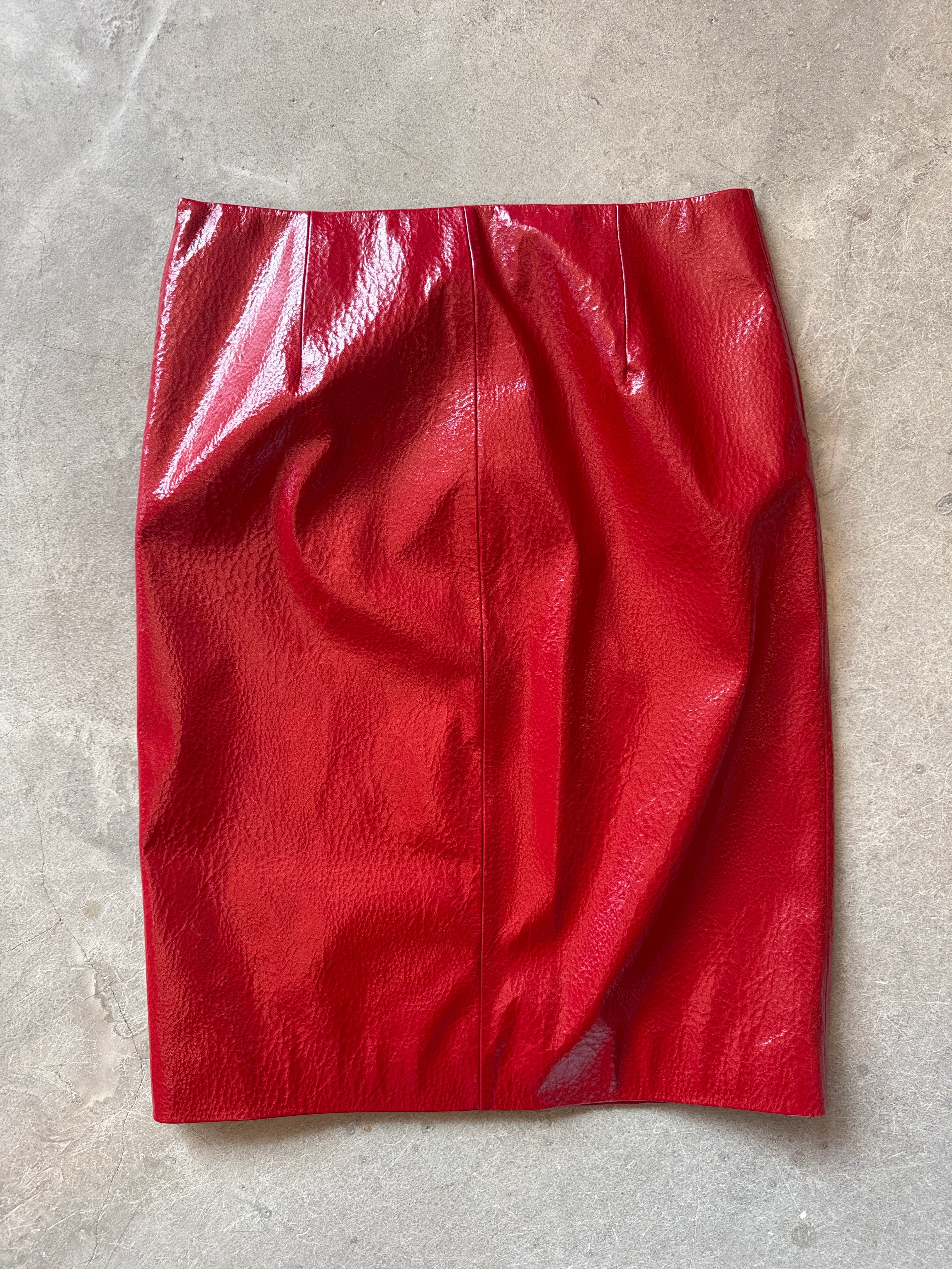 Red Pleather Skirt