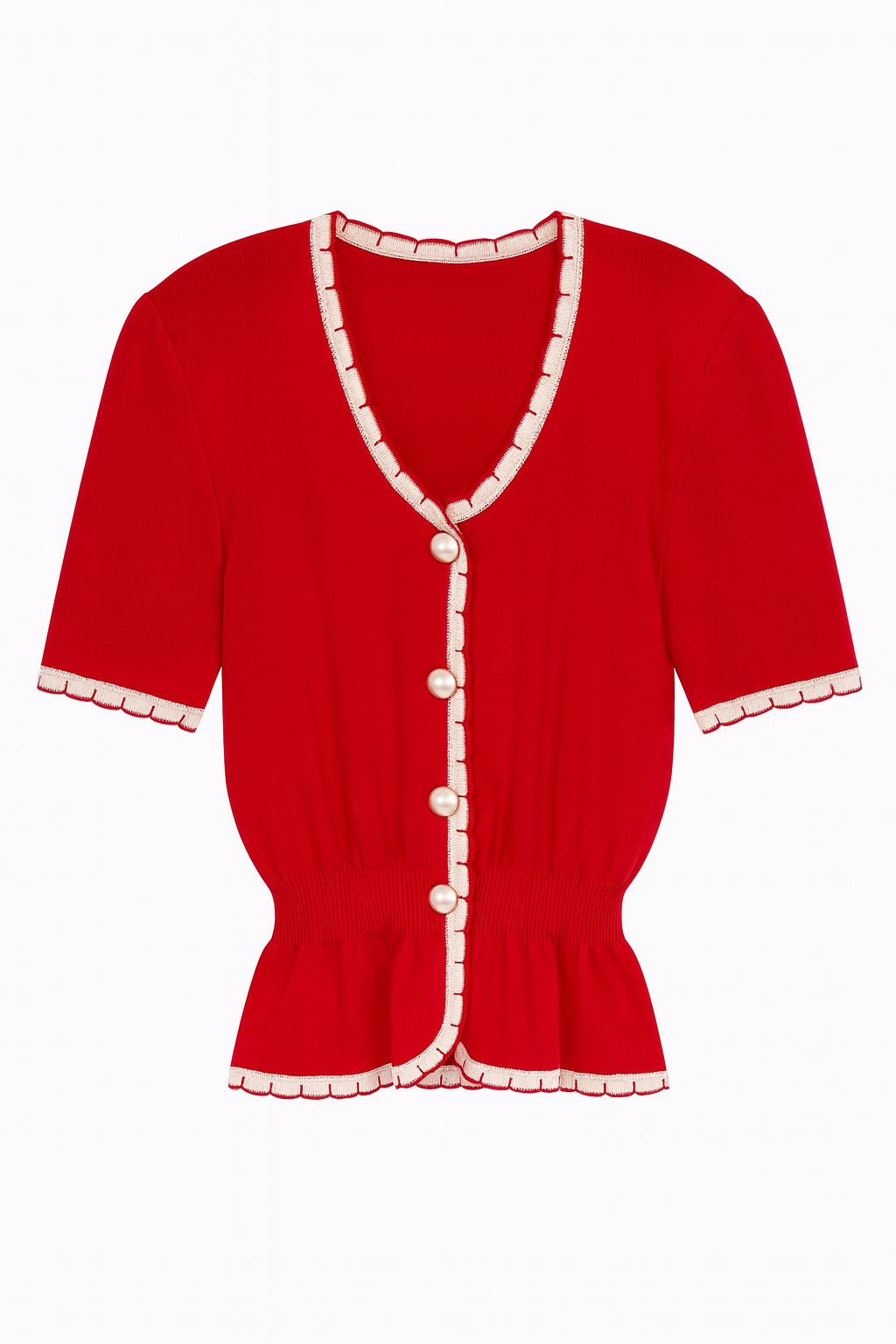 Red and White Cardigan