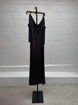 Gray Jersey Off the Shoulder Dress