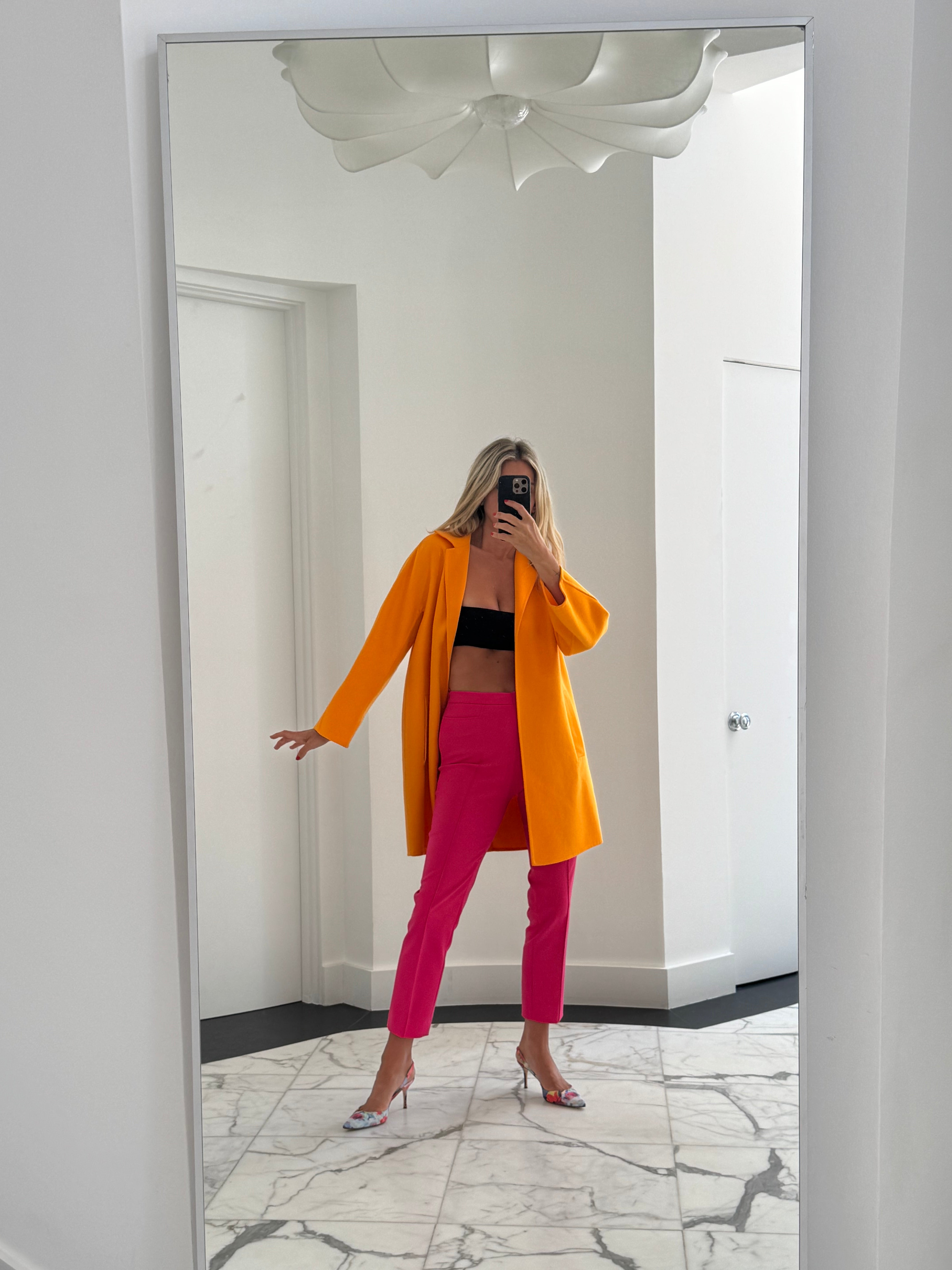 Hot Pink Straight-Leg Pants