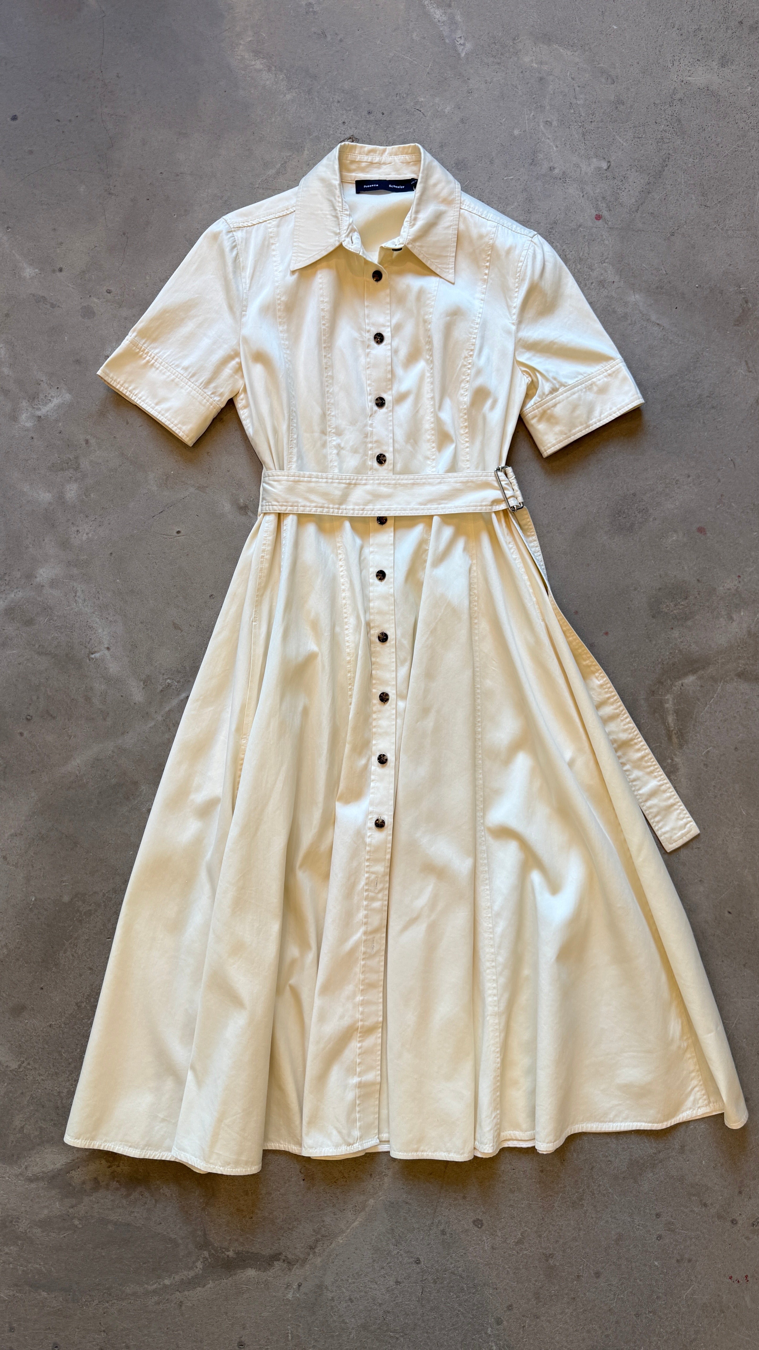 Cream Button-Up Dress