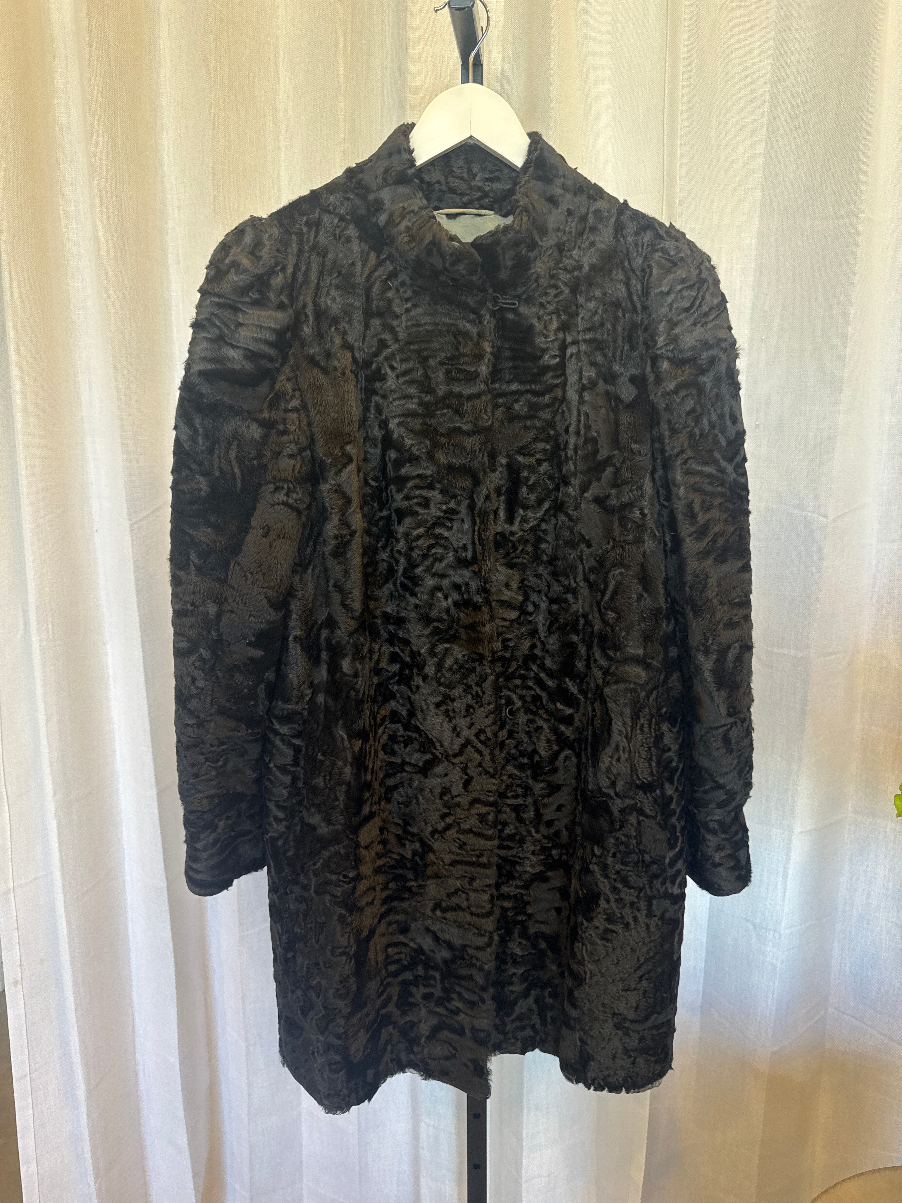 Brushed Lamb Fur Coat