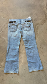 Early 2000s Ultra Low-Rise Embroidered Jeans