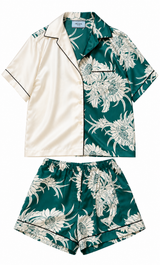 Green Floral Shorts&Top Set