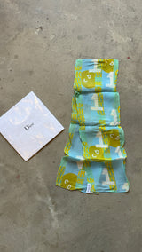 Vintage Blue Yellow Scarf