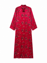 Floor Length Vintage Red Brocade Coat/Jacket