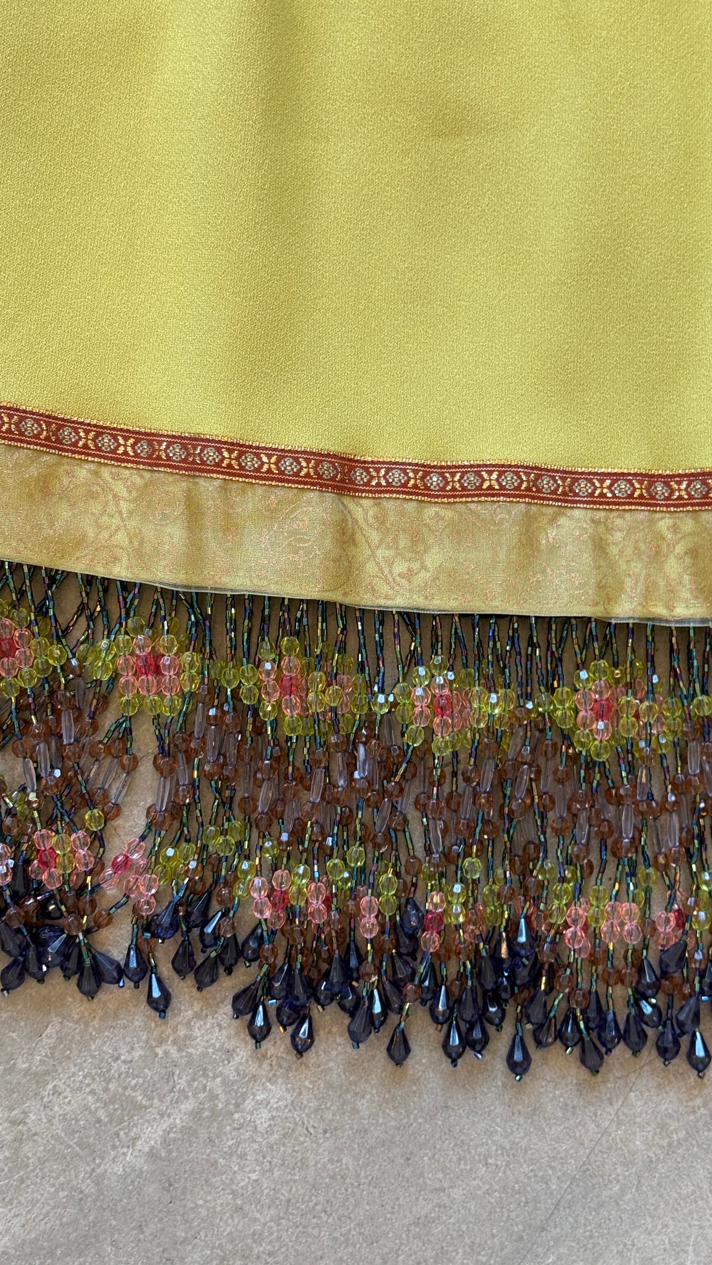 Yellow Beaded Shift Dress