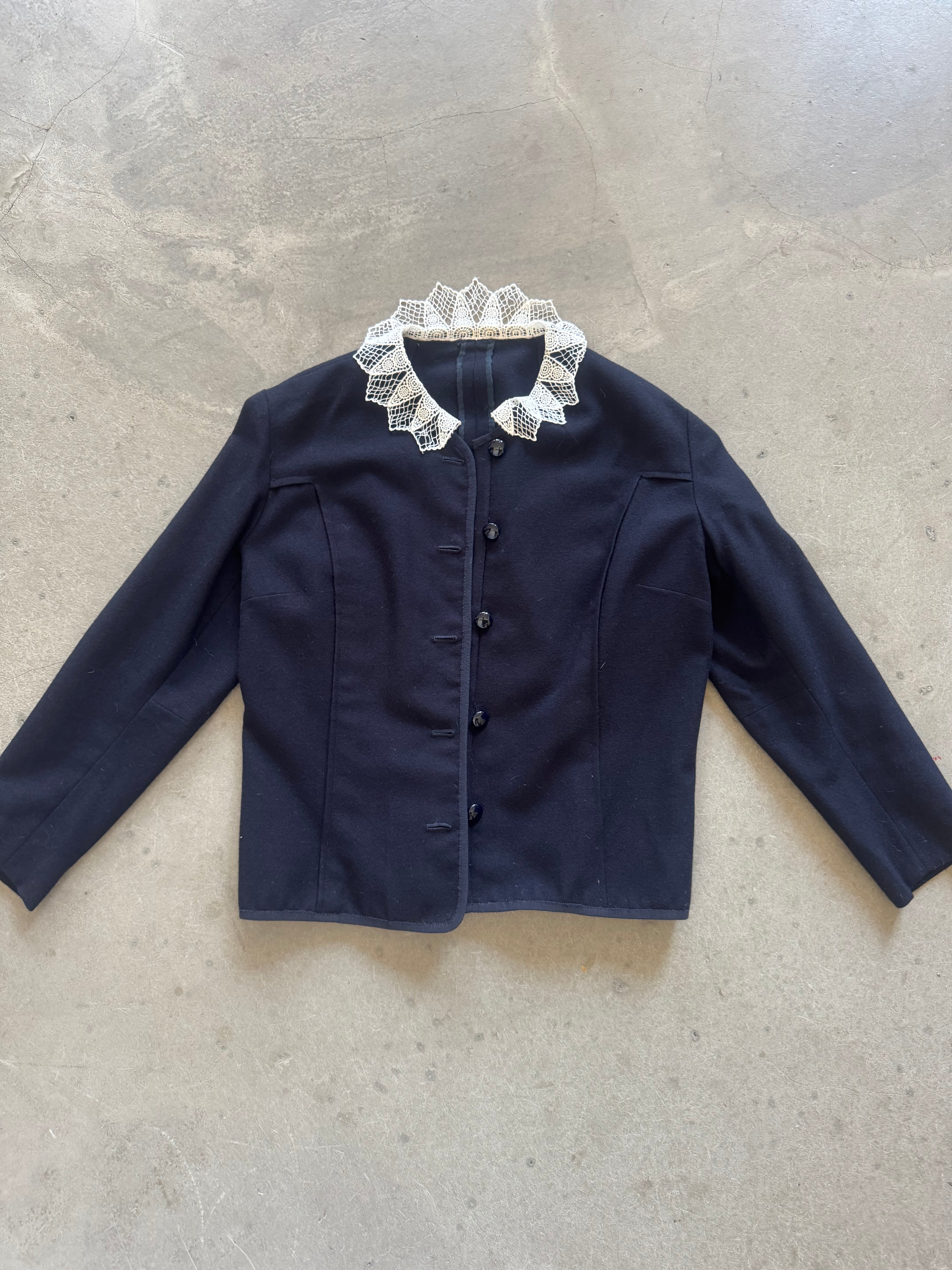 Vintage Jacket with Lace Collar