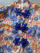 Silk Vintage Jacket with Blue Silk Frog Closures