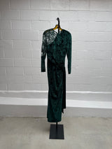 Green Velvet & Lace Gown