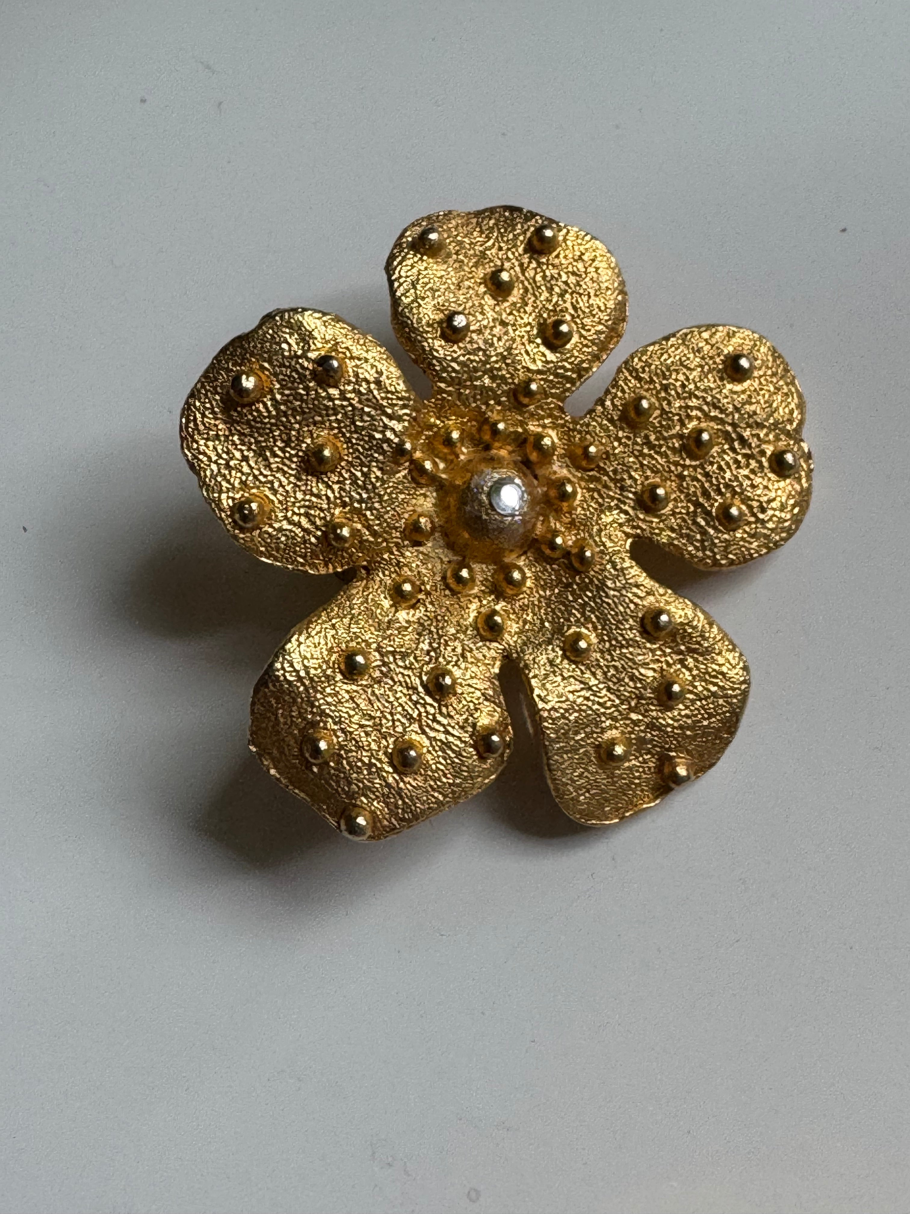 Large Flower Clip-On Earrings